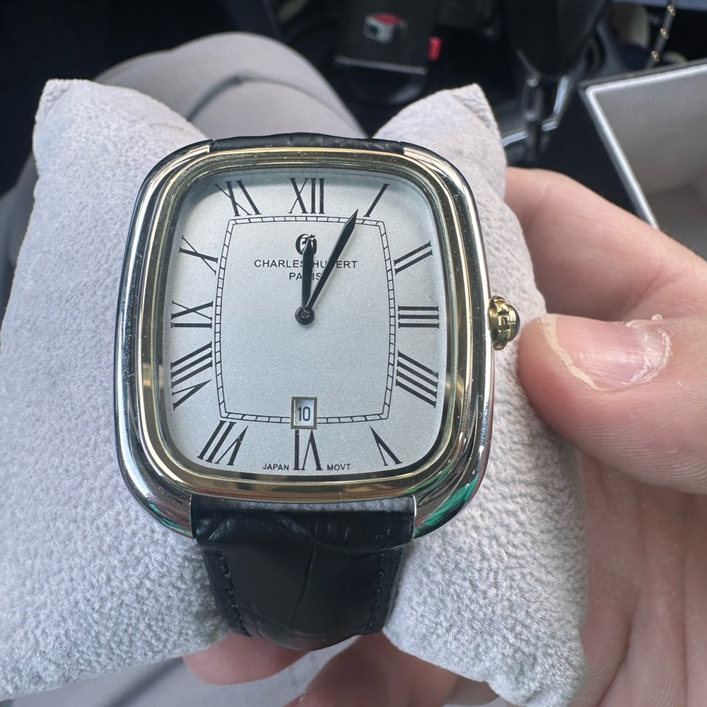 Silver and Black Men's Watch